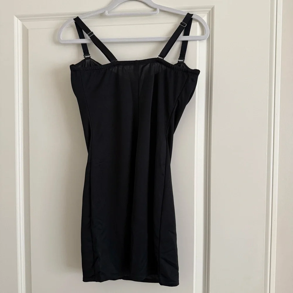 Vintage Weight Watchers In Control Instant Body Shaping Bra Slip Size 38D Black